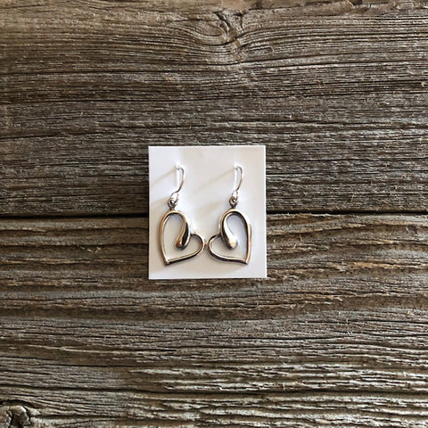 Jewelry - Double heart dangle earrings (thick)