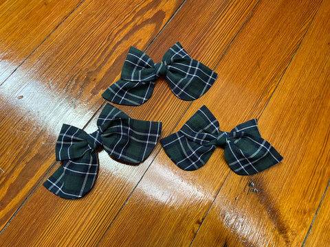 Bows - ASH plaid tied bow with rounded tail