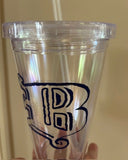 Tumblers - Double wall insulated acrylic tumbler with straw