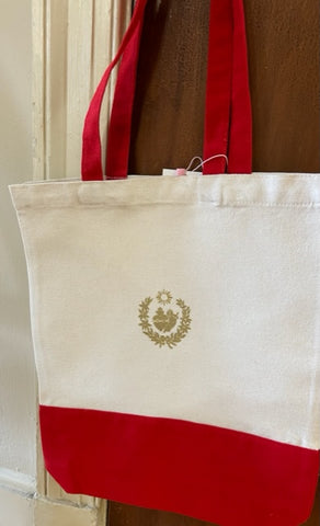 Totes - Red & Natural 100% Cotton Canvas Tote