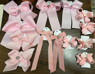 Bows - Pink bows with Mater medal