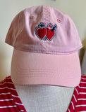 Caps - Pink with full color heart or puffy heart logo
