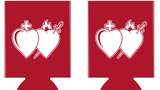 Sacred Heart Koozies with Heart & B logo on both sides