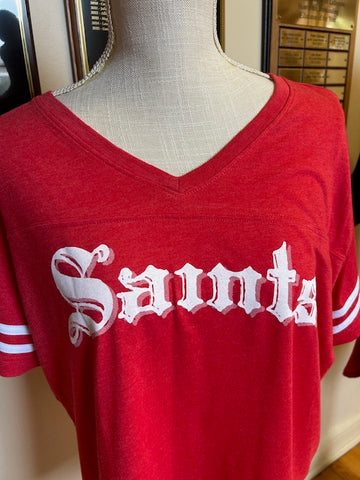 Tees - Saints Ladies V Neck Vintage Tee