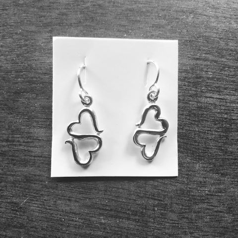 Jewelry - Double Heart dangle earrings (thin)