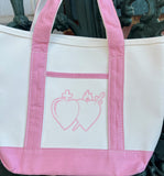 Totes - 14" Pink Cotton Canvas Tote Bag