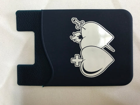 Navy Sacred Heart Phone Card Holder