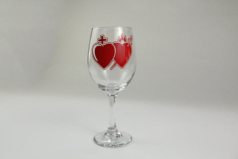 Wine glass with Sacred Heart logo