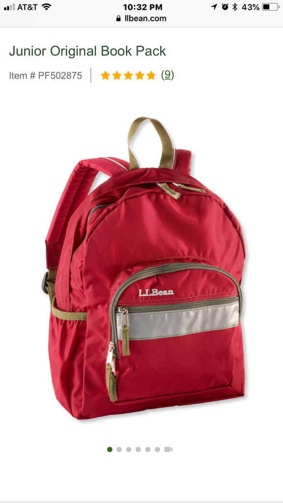 Backpacks Academy and Berchmans L.L. Bean Junior Original Book Pack 16L