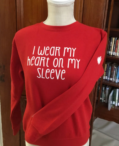 Sweatshirts - "I Wear my Heart on my Sleeve" Red Youth Sweatshirt
