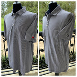 Mens Navy & White Gingham Polo